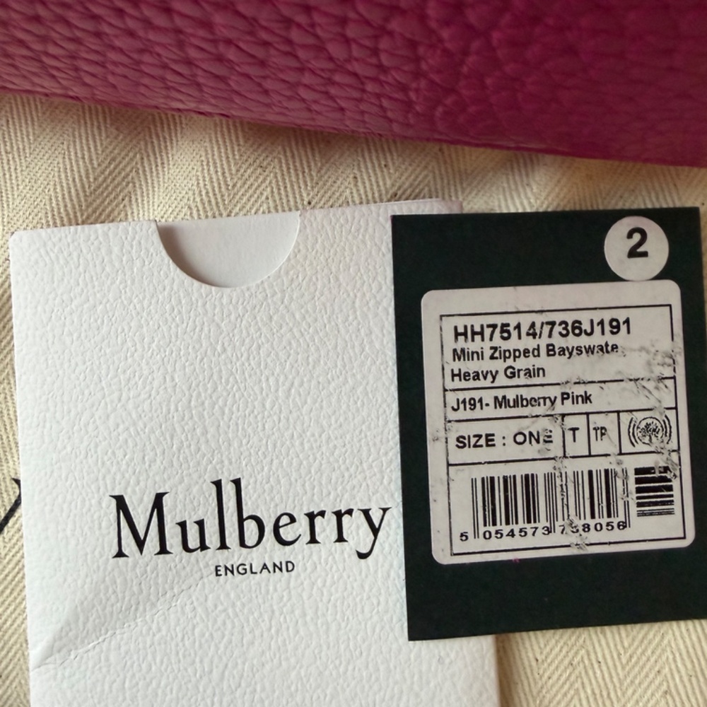 Mulberry Mini Zipped Bayswater in Mulberry Pink - Picture 7 of 7